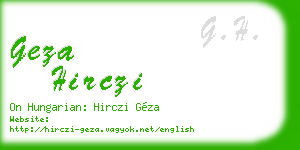 geza hirczi business card